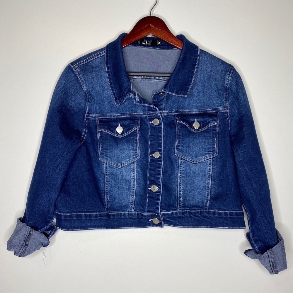 Jean Stretch Crop Jacket 1X
